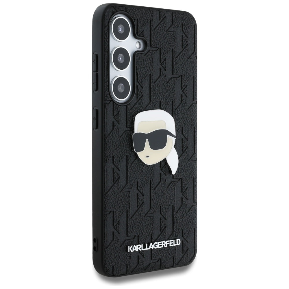 Hülle für Samsung Galaxy S25 S931, Karl Lagerfeld, Monogram Karl's Head, Schwarz