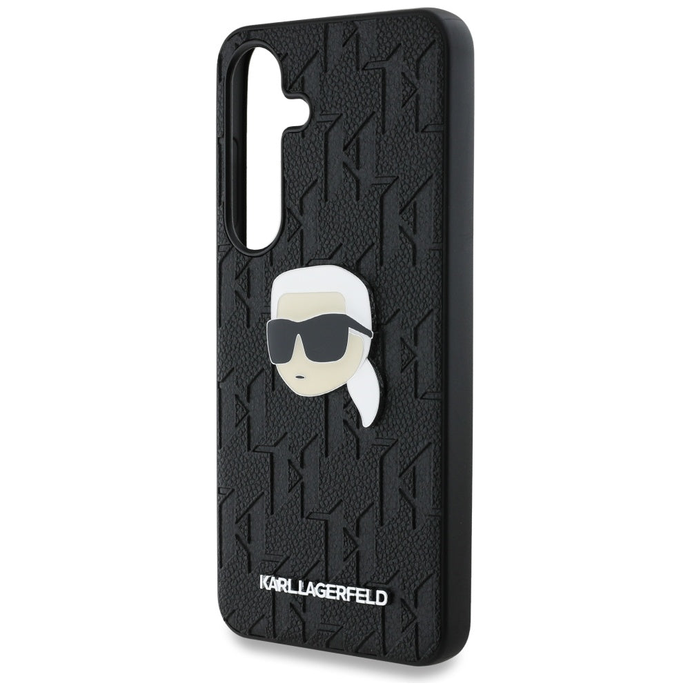 Hülle für Samsung Galaxy S25 S931, Karl Lagerfeld, Monogram Karl's Head, Schwarz