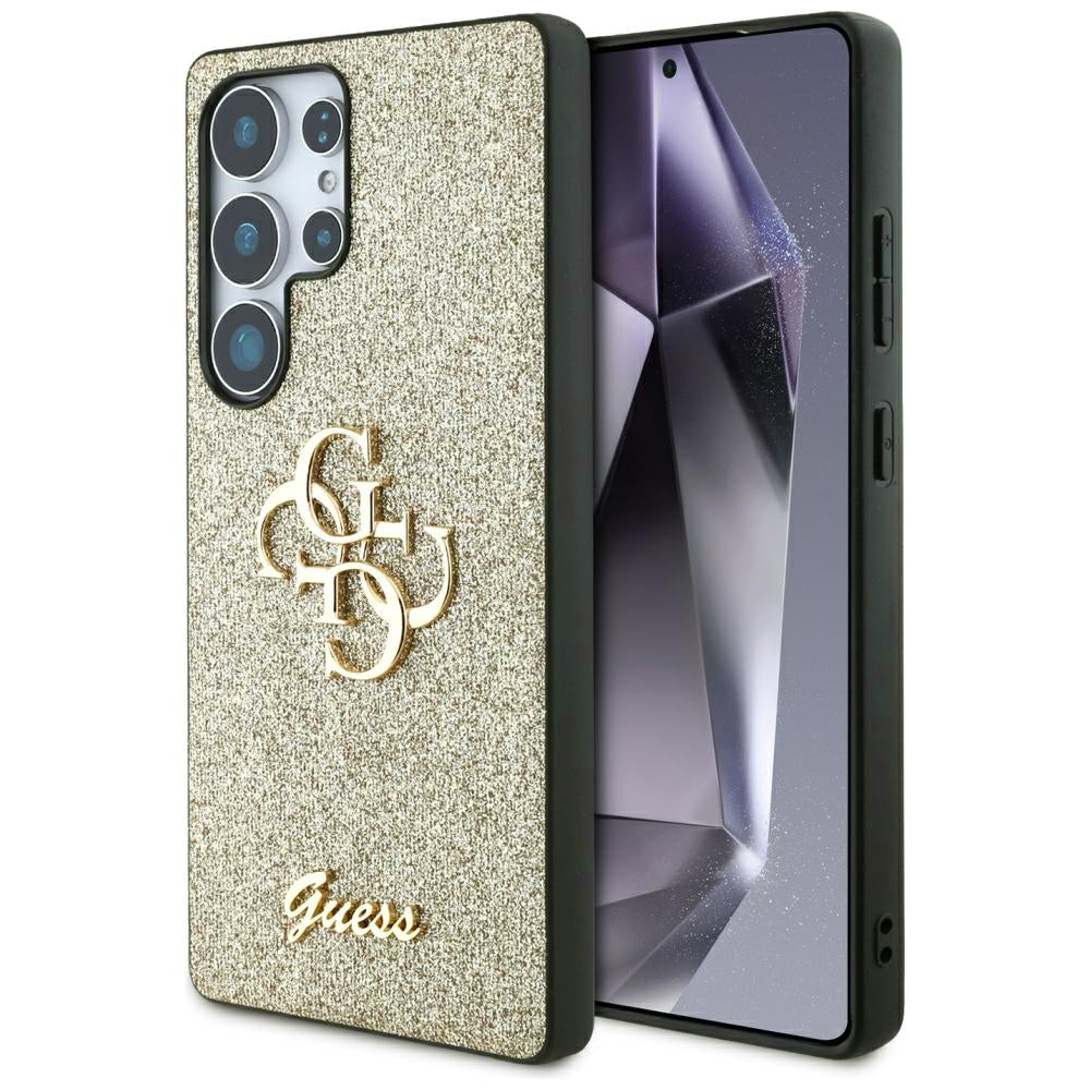 Hülle für Samsung Galaxy S25 Ultra S938, Guess, Glitter Big 4G Script, Gold
