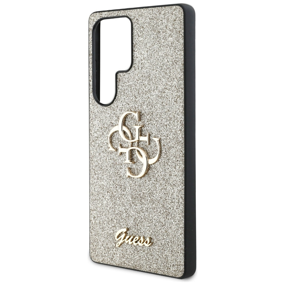 Hülle für Samsung Galaxy S25 Ultra S938, Guess, Glitter Big 4G Script, Gold