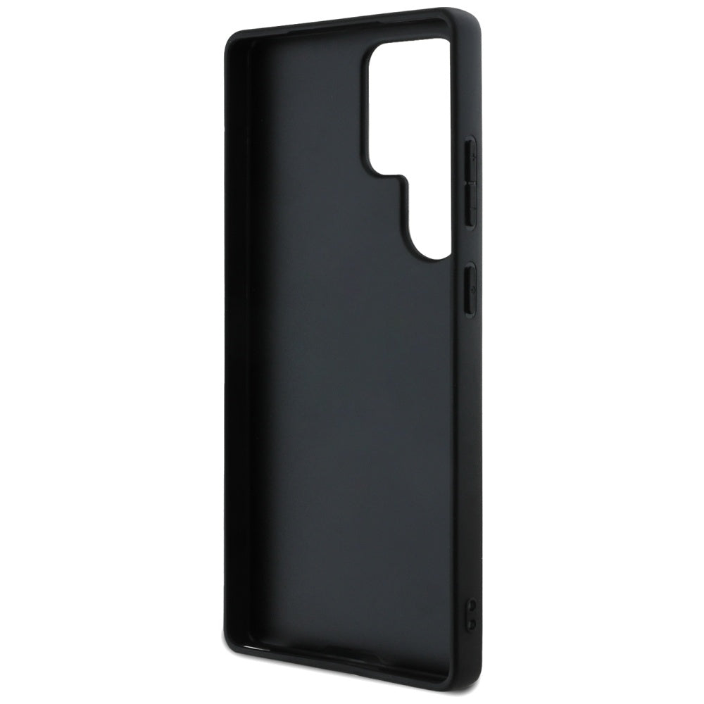 Hülle für Samsung Galaxy S25 Ultra S938, Guess, Grained Hot Stamp 4G Triangle, Schwarz