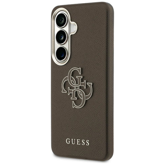 Hülle für Samsung Galaxy S26 Plus S947, Guess, 4G Geprägtes Großes und Klassisches Logo, Braun