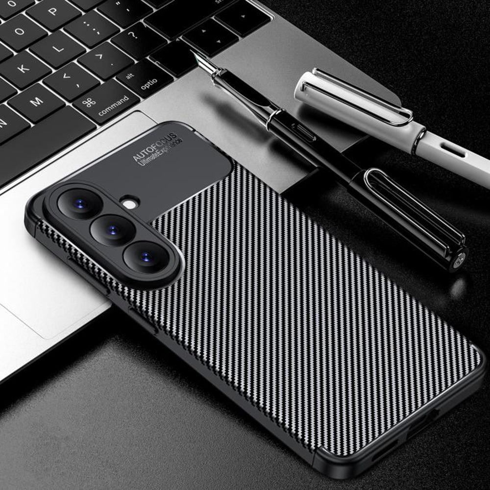 Hülle für Samsung Galaxy S26 Plus S947, Techsuit, CarbonFiber, Schwarz
