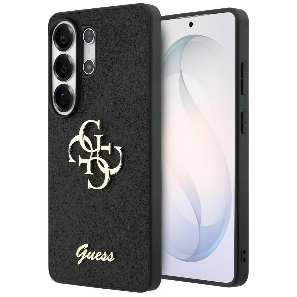 Case for Samsung Galaxy S26 Ultra S948, Guess, Fixed Glitter Big 4G Metal Frame, Black