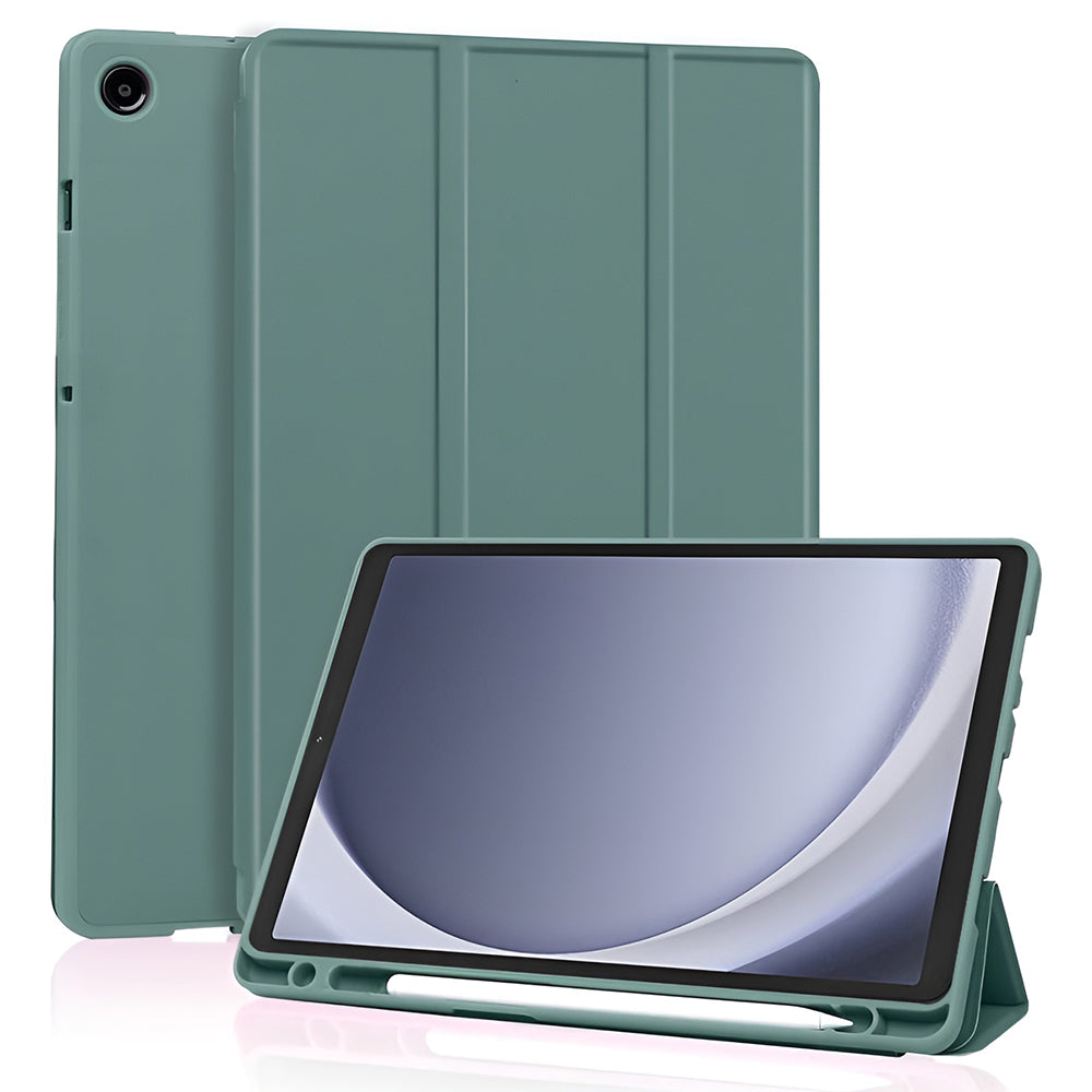 Hülle für Samsung Galaxy Tab A11 / Tab A9, Techsuit, Flex Trifold Neues Modell, Grün