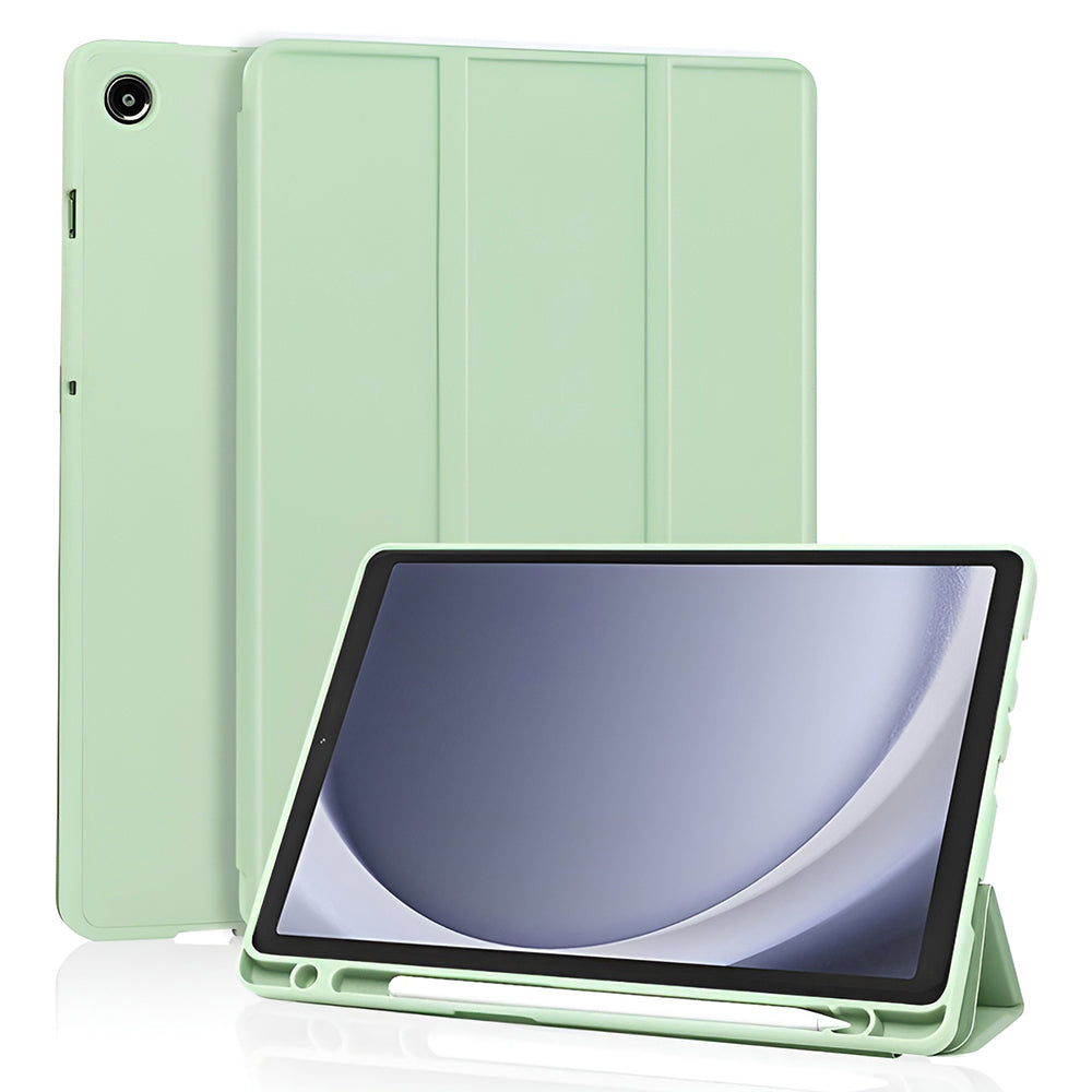 Hülle für Samsung Galaxy Tab A11 / Tab A9, Techsuit, Flex Trifold Neues Modell, Matcha Grün