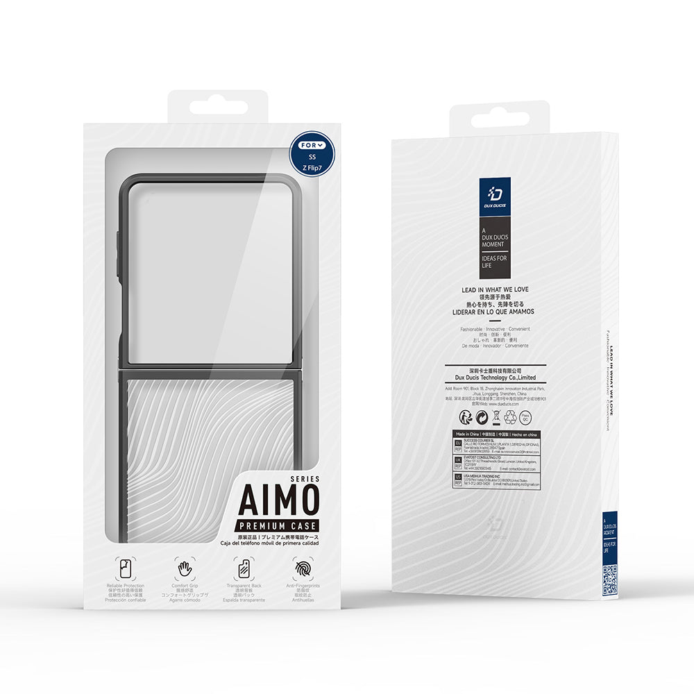 Hülle für Samsung Galaxy Z Flip7 F766, DUX DUCIS, Aimo, Schwarz