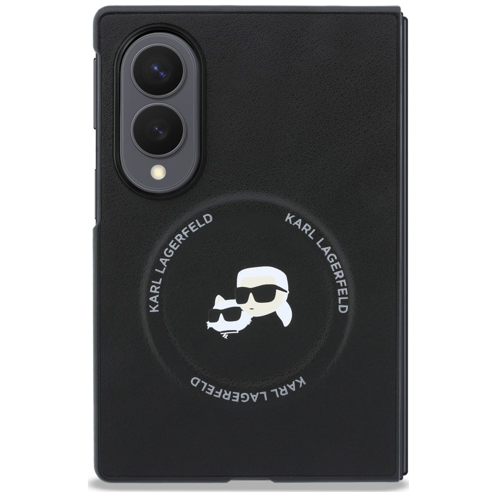 Hülle für Samsung Galaxy Z Fold8 F971, Karl Lagerfeld, Karl & Choupette Head Pin, Schwarz