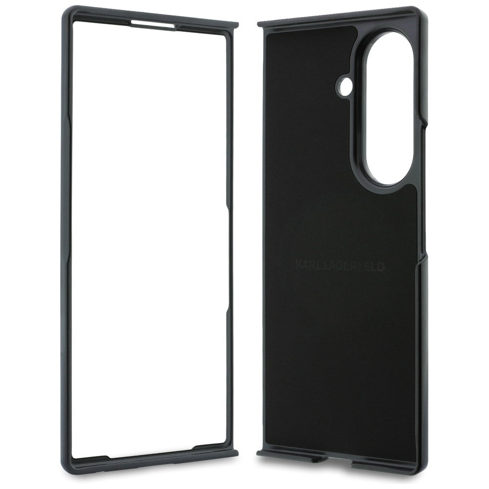 Hülle für Samsung Galaxy Z Fold8 Ultra F976, Karl Lagerfeld, Karl & Choupette Head Pin, Schwarz