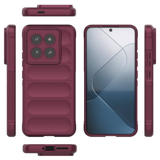 Hülle für Xiaomi 14 Pro, Techsuit, Magic Shield, Weinrot