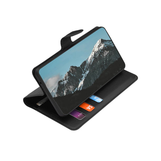 Hülle für Xiaomi 17T, Techsuit, Leder-Folio, Schwarz