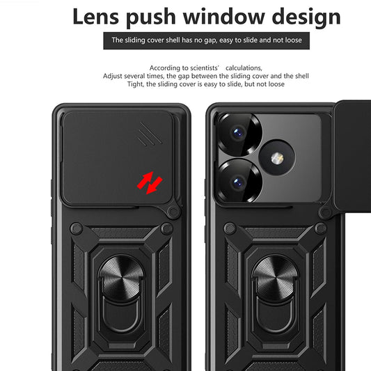 Hülle für Xiaomi Poco F6, Techsuit, CamShield, Schwarz