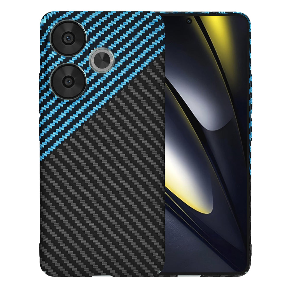 Hülle für Xiaomi Poco F6, Techsuit, Carbonite FiberShell, Blau