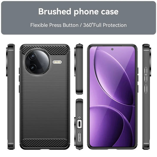 Hülle für Xiaomi Poco F7 Ultra, Techsuit, Carbon, Schwarz