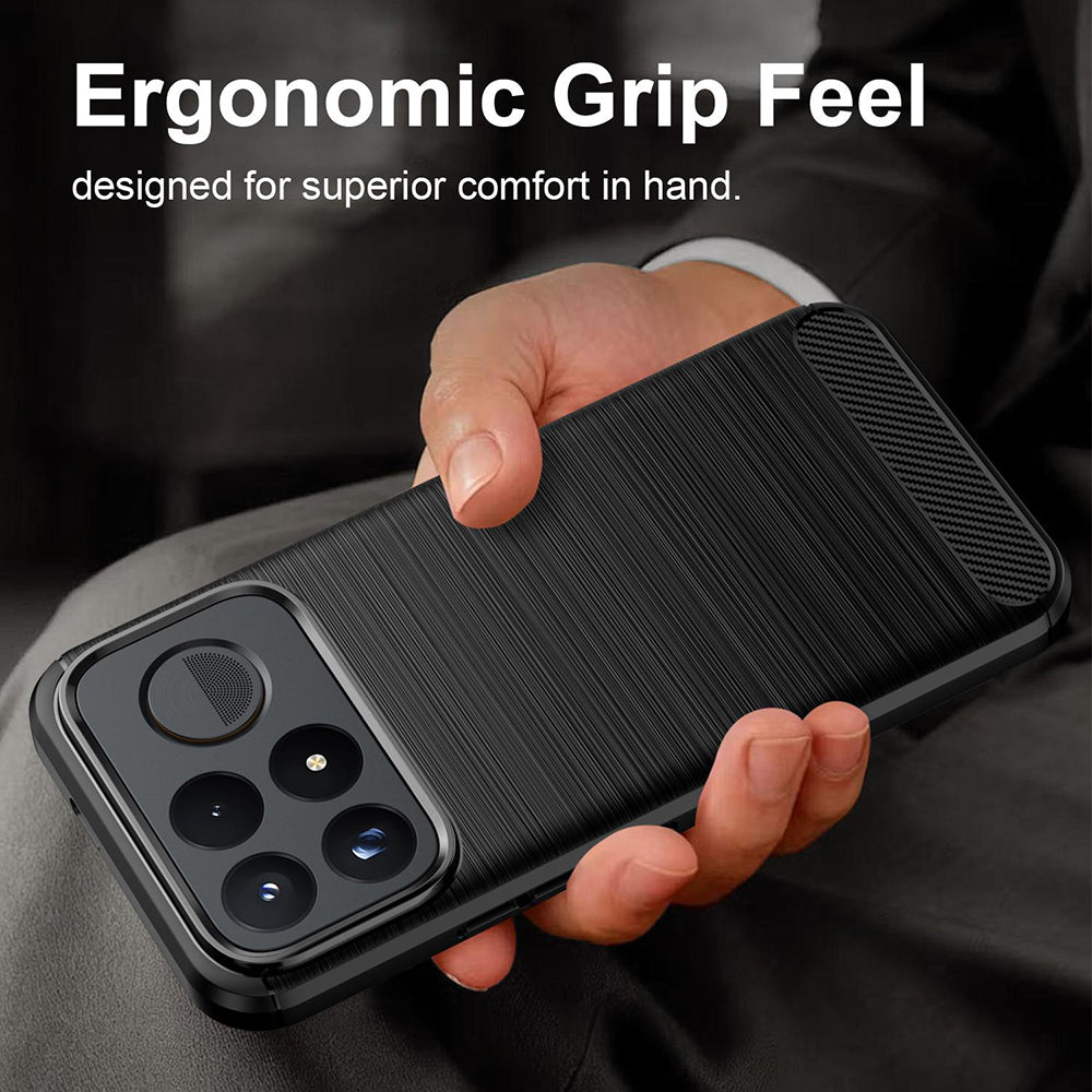 Hülle für Xiaomi Poco F9 Pro, Techsuit, Carbon, Schwarz