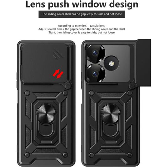 Hülle für Xiaomi Poco M6 4G / Redmi 13, Techsuit, CamShield, Schwarz