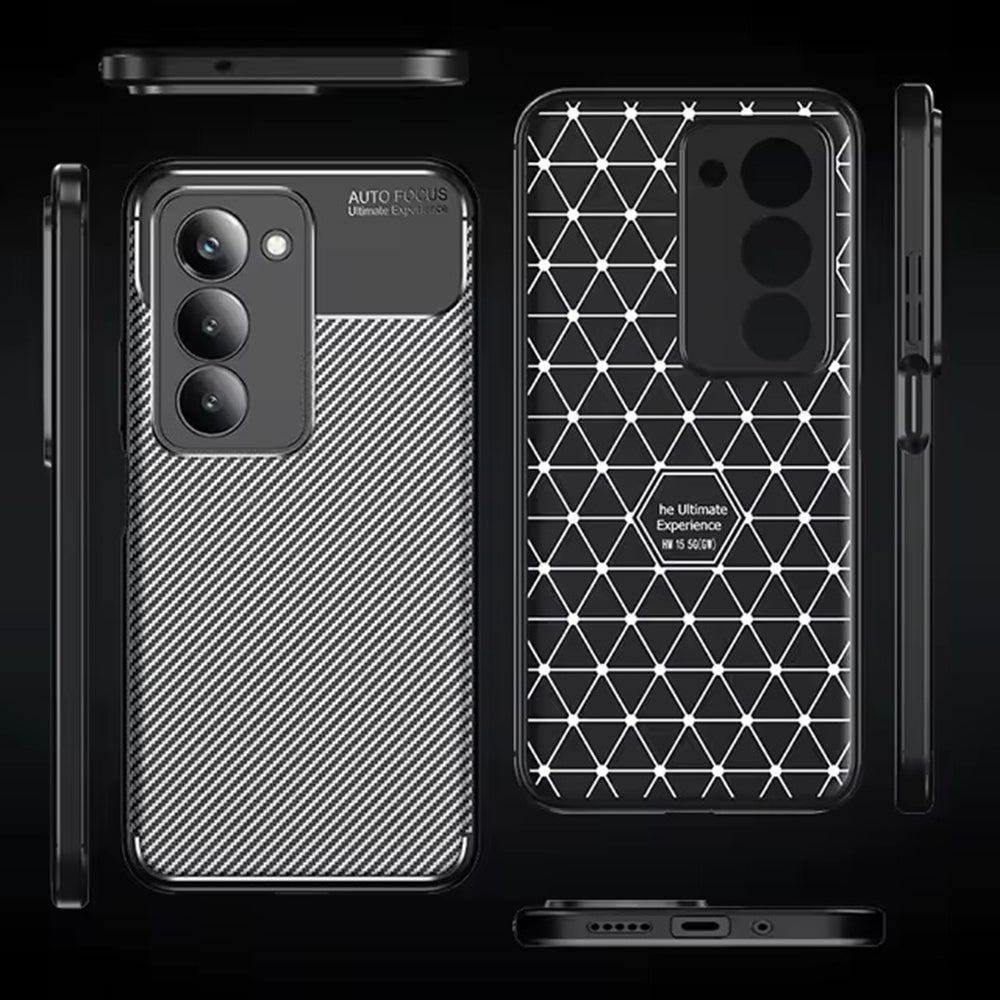 Hülle für Xiaomi Redmi 15 5G / 15 4G, Techsuit, CarbonFiber, Schwarz