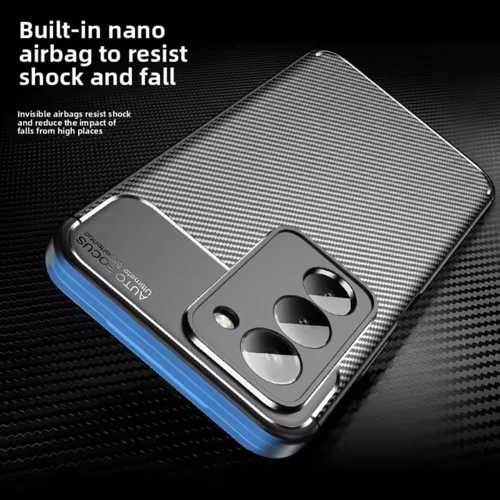 Hülle für Xiaomi Redmi 15 5G / 15 4G, Techsuit, CarbonFiber, Schwarz