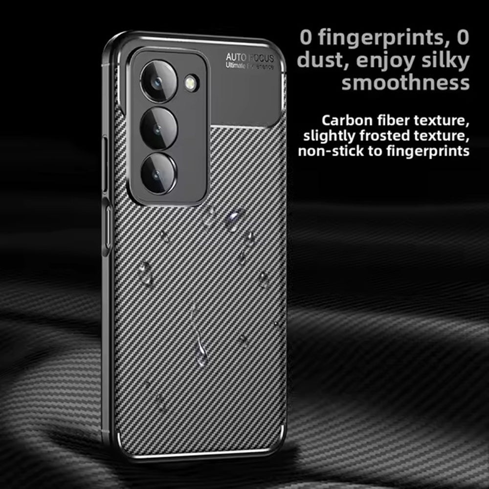 Hülle für Xiaomi Redmi 15 5G / 15 4G, Techsuit, CarbonFiber, Schwarz