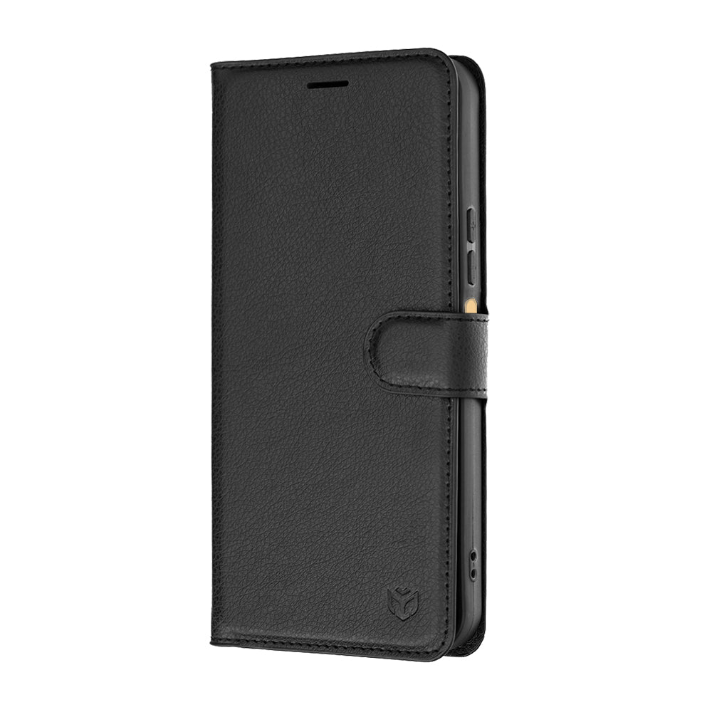 Hülle für Xiaomi Redmi 17 5G / 17 4G, Techsuit, Leder-Folio, Schwarz