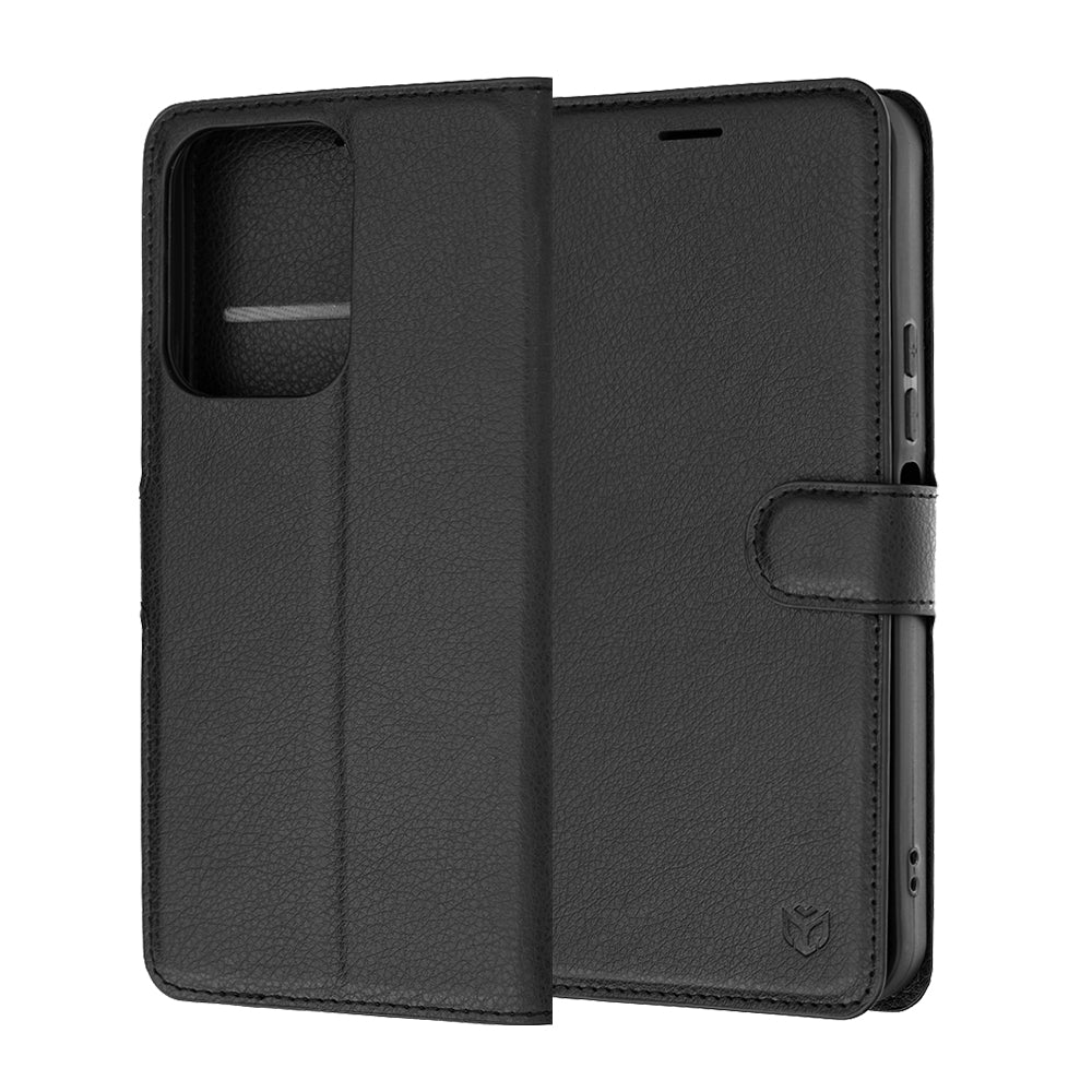 Hülle für Xiaomi Redmi 17 5G / 17 4G, Techsuit, Leder-Folio, Schwarz