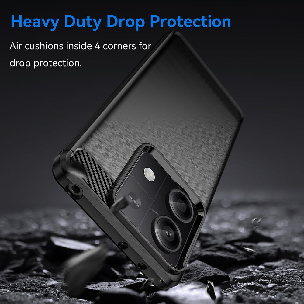 Hülle für Xiaomi Redmi Note 13 4G, Techsuit, Carbon, Schwarz