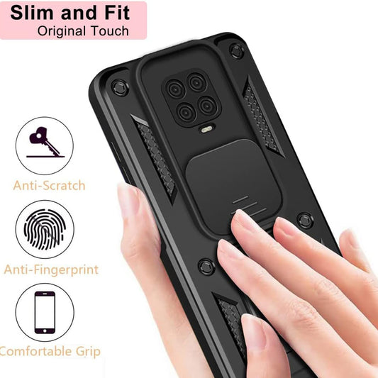 Hülle für Xiaomi Redmi Note 9S / Note 9 Pro / Note 9 Pro Max, Techsuit, CamShield, Schwarz