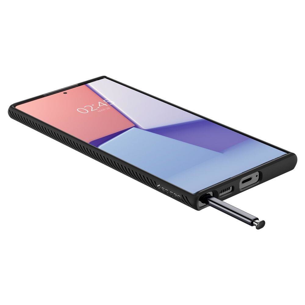 Spigen Liquid Air Matte Hülle für Samsung Galaxy S22 Ultra 5G | Schwarz | MIL-STD