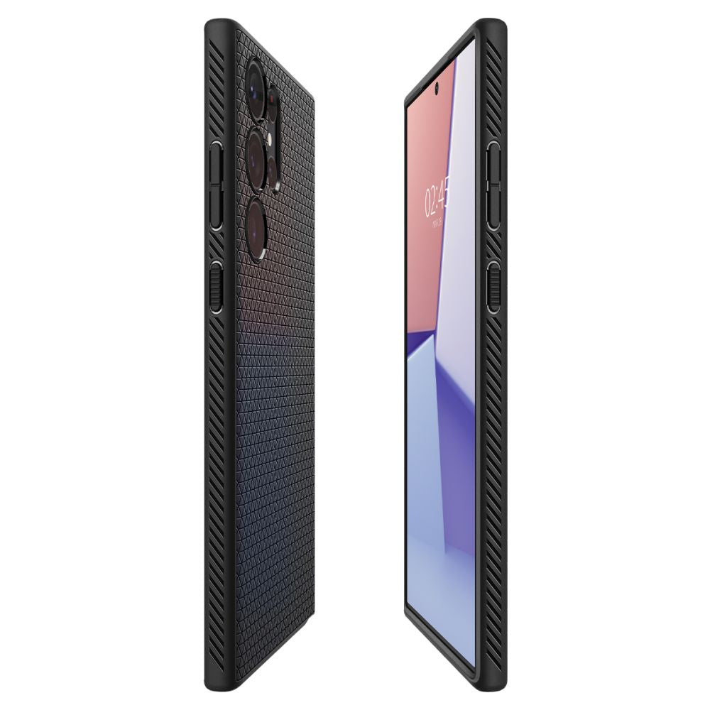 Hülle für Samsung Galaxy S23 Ultra S918, Spigen, Liquid Air, Mattschwarz ACS05614