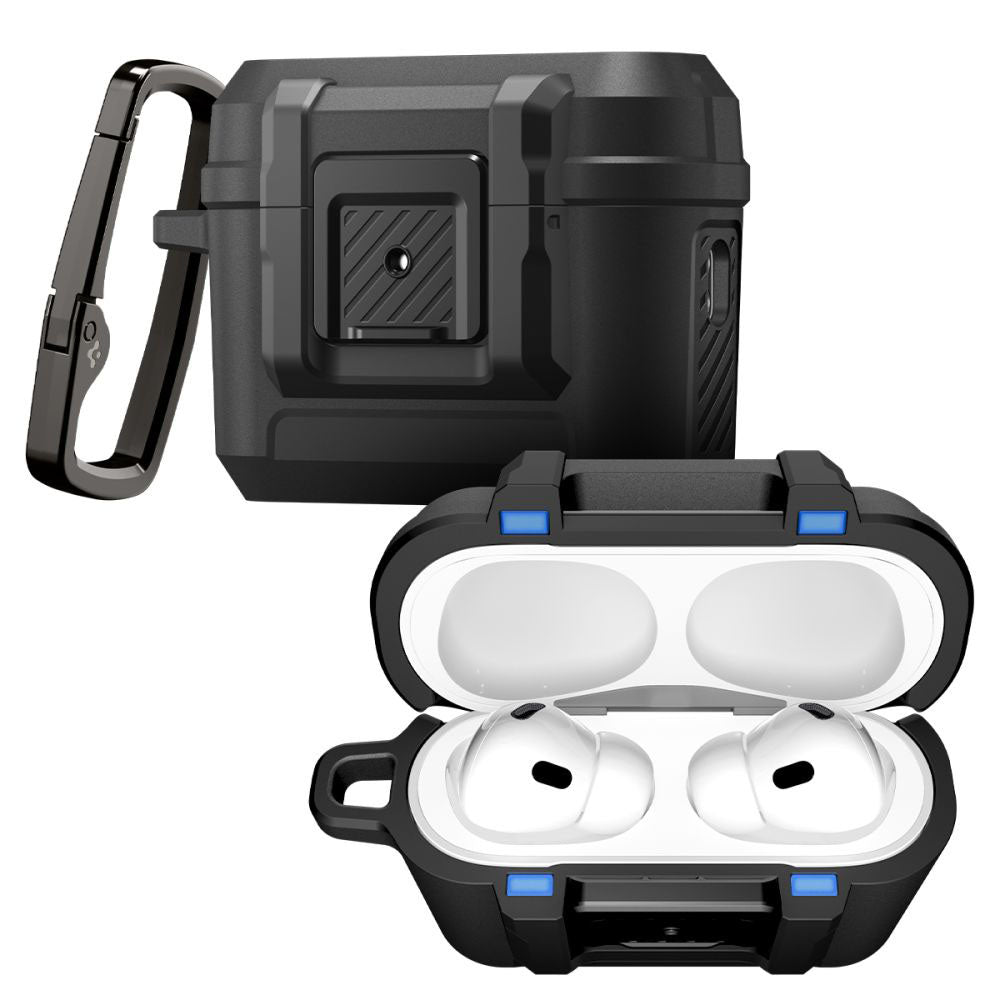 Spigen Lock Fit Hülle für Apple AirPods Pro 3, Mattschwarz ACS09825