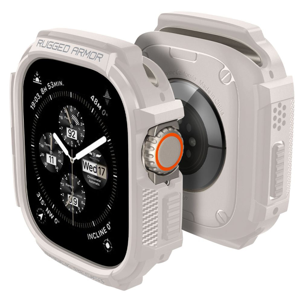 Spigen Rugged Armor Case for Apple Watch Ultra Series, Beige ACS07381