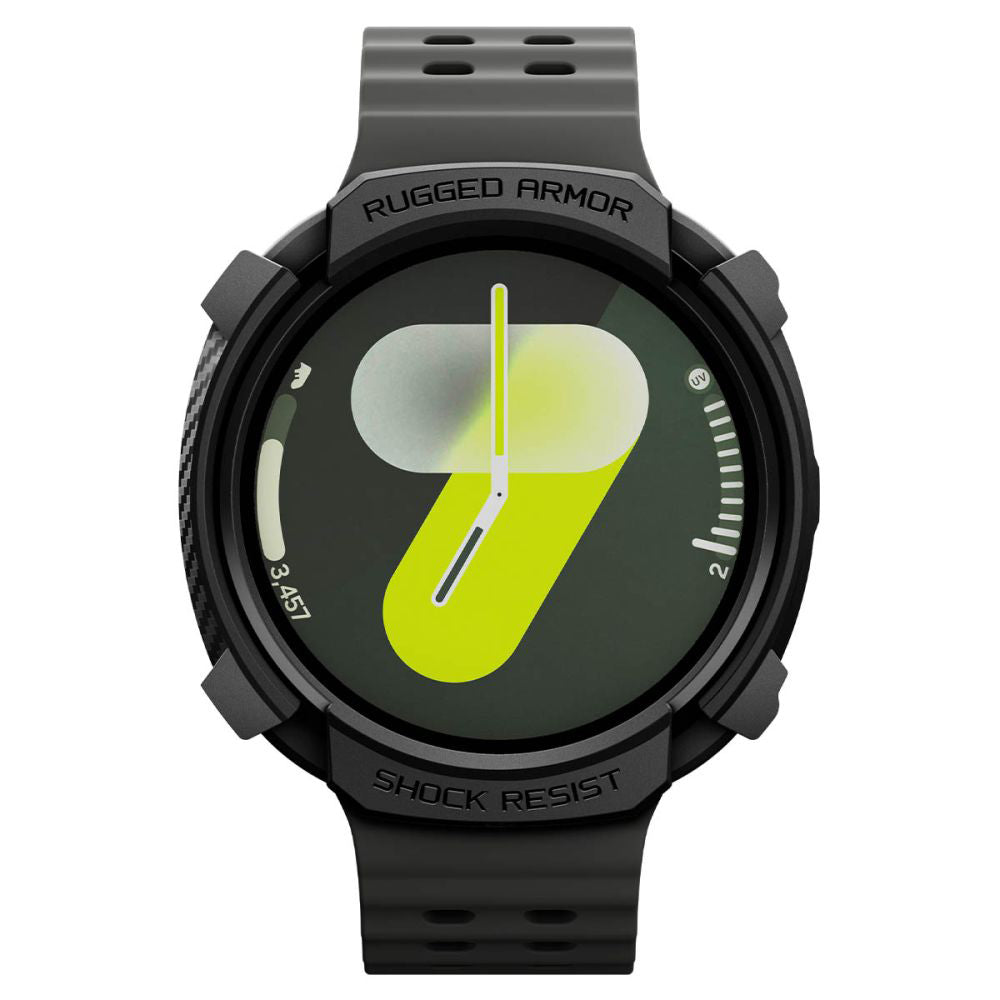 Spigen Rugged Armor Hülle für Samsung Galaxy Watch8 40mm, Schwarz ACS10004