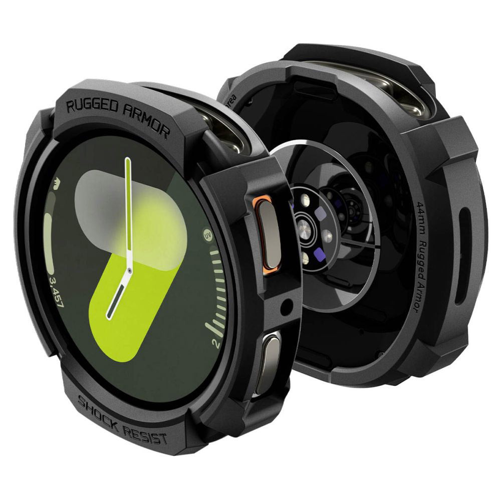 Spigen Rugged Armor Hülle für Samsung Galaxy Watch8 44mm, Matt Schwarz ACS10006
