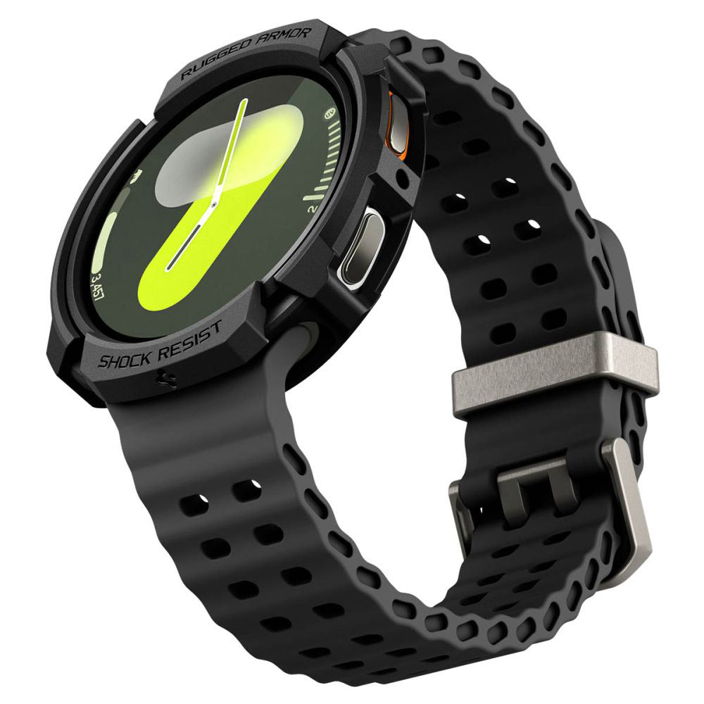 Spigen Rugged Armor Hülle für Samsung Galaxy Watch8 44mm, Matt Schwarz ACS10006