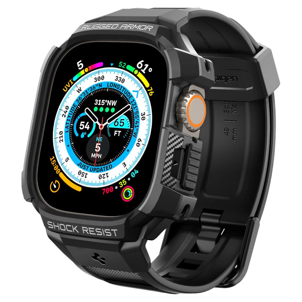 Spigen Rugged Armor Pro Hülle für Apple Watch Ultra Series, Schwarz