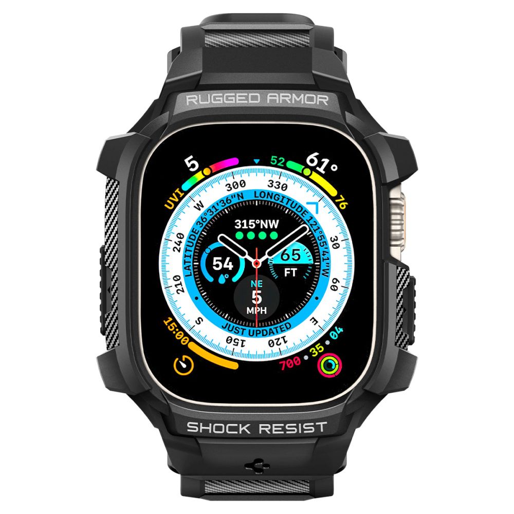 Spigen Rugged Armor Pro Hülle für Apple Watch Ultra Series, Schwarz