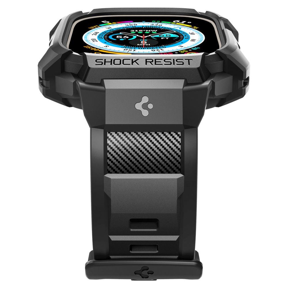 Spigen Rugged Armor Pro Hülle für Apple Watch Ultra Series, Schwarz