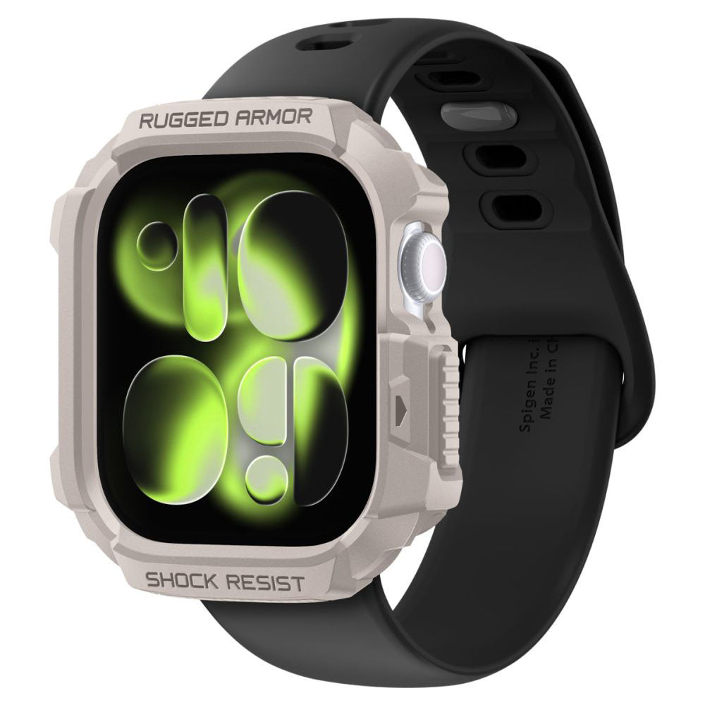 Spigen Rugged Armor V2 Hülle für Apple Watch Series 10 / 11 42mm, Beige ACS10493