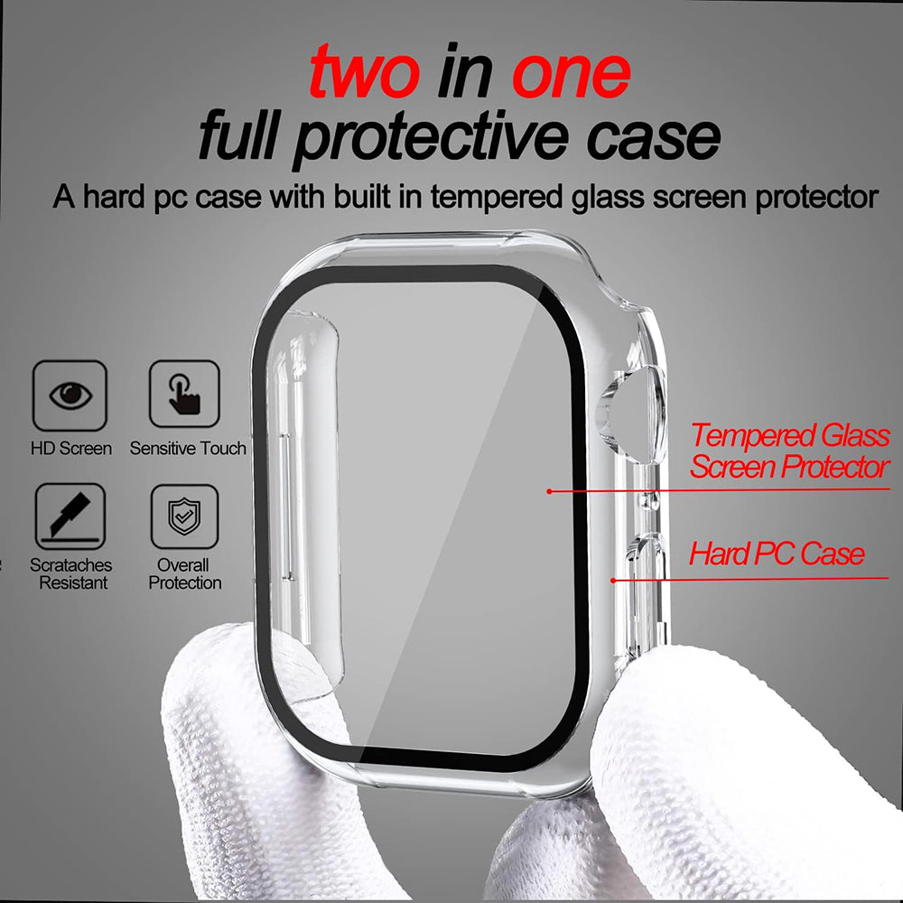 Techsuit Defense360 Pro Hülle für Apple Watch 7 45mm Serie, Transparent