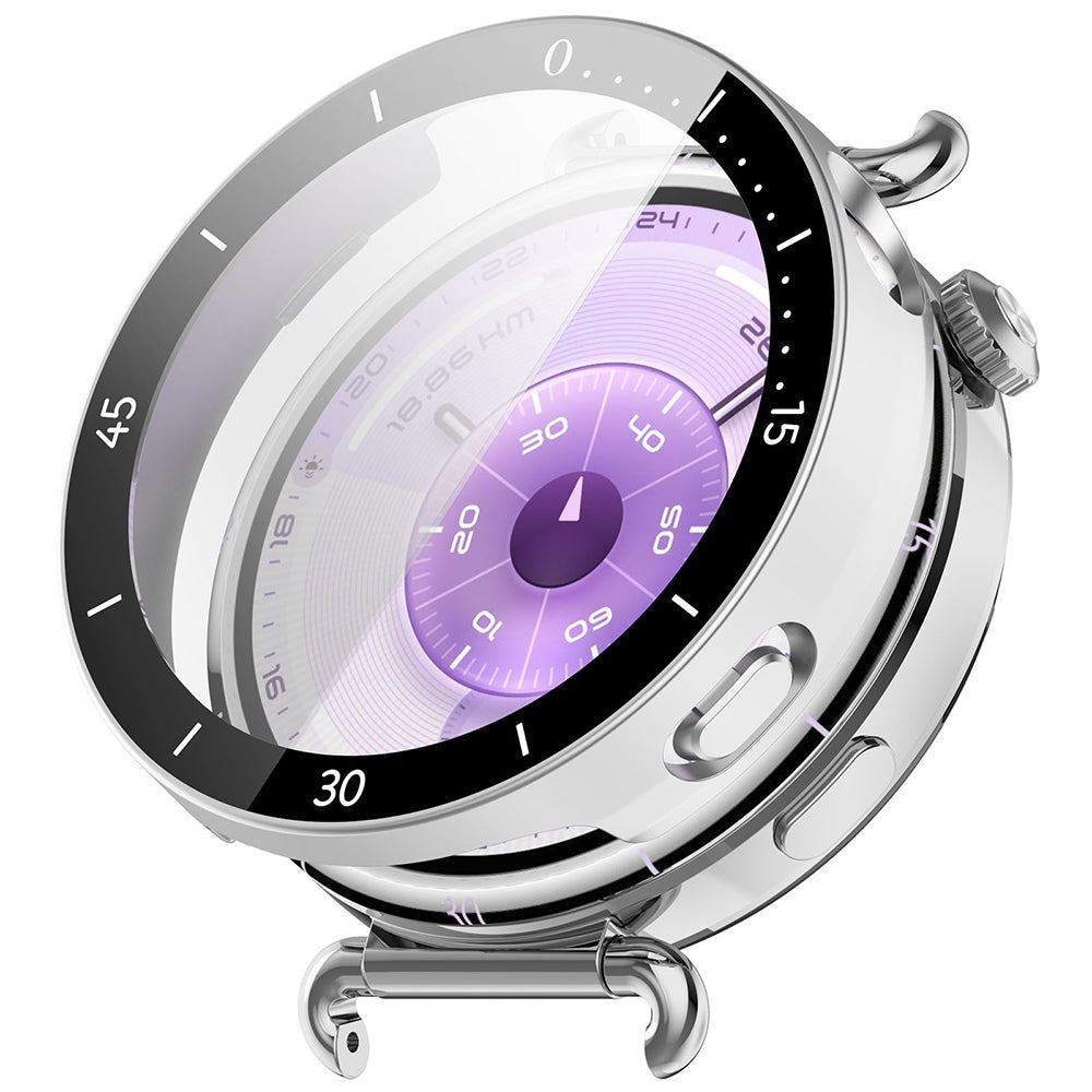 Techsuit Defense360 Pro Bezel Hülle für Huawei Watch GT 6 41mm, Silberfarben