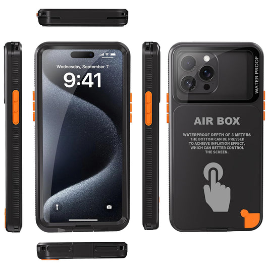 Universelle wasserdichte Hülle für Telefon max. 6,7 Zoll, ShellBox, AirBox, Schwarz