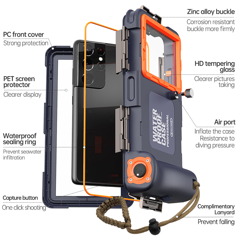 Universal Wasserdichte Handyhülle max. 6,8 Zoll, ShellBox, Schwarz