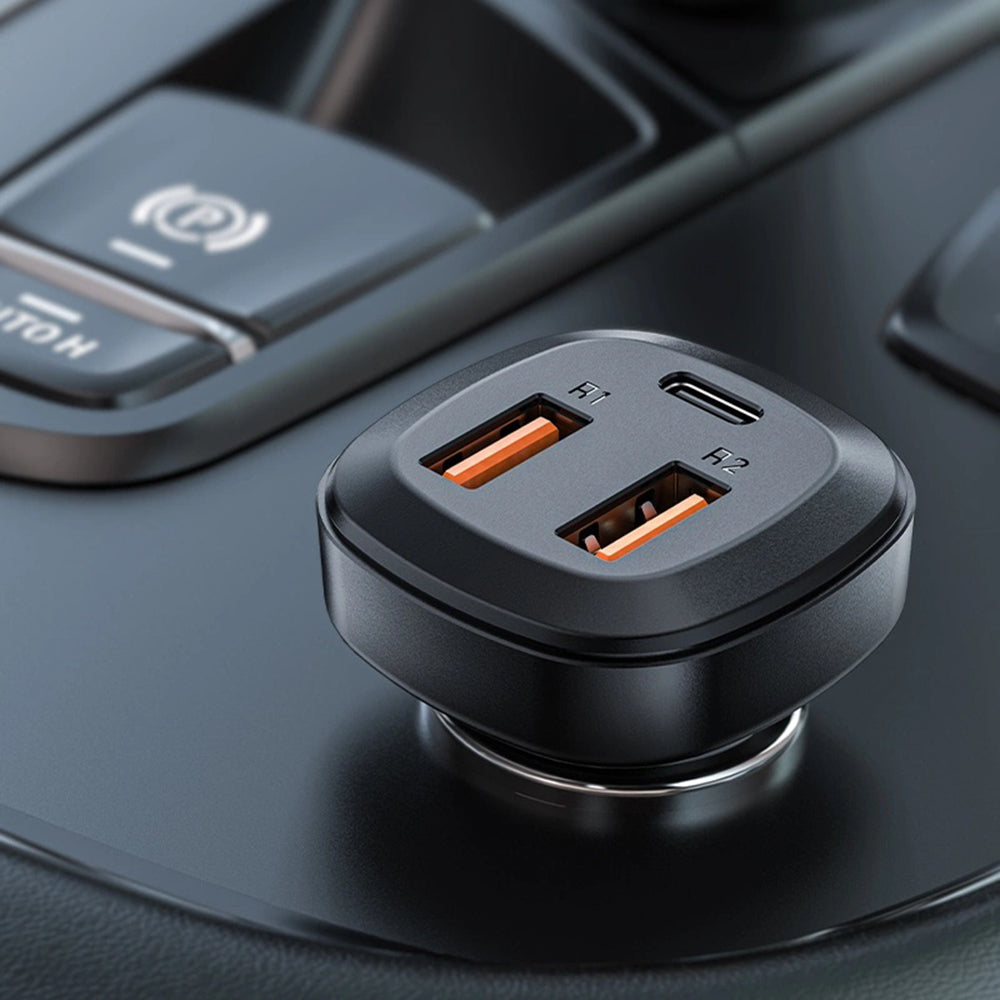 Acefast B9 Auto-Ladegerät, 66W, 5A, 2 x USB-A - 1 x USB-C, Schwarz