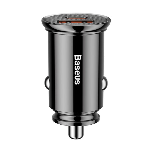 Baseus Autoladegerät, 30W, 3A, 1 x USB-A - 1 x USB-C, Schwarz CCALL-YS01