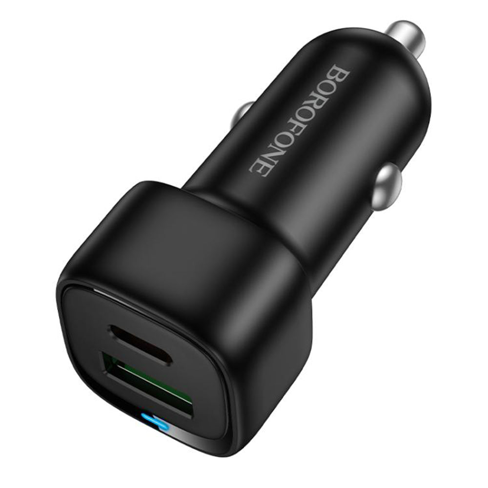 Borofone BZ34B Cloud Car Charger, 38W, 3A, 1 x USB-A - 1 x USB-C, Black