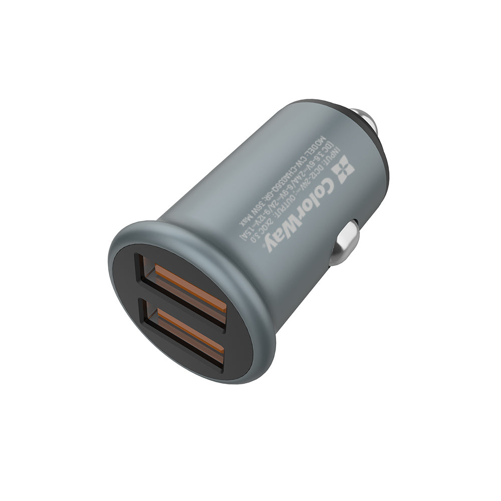 Auto-Ladegerät ColorWay, 36W, 3A, 2 x USB-A, Grau