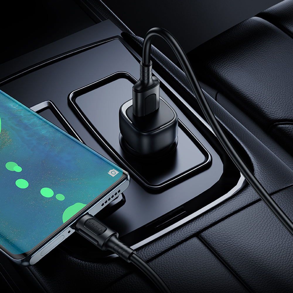 Car Charger with USB-C Cable Borofone BZ34 Cloud, 18W, 3A, 1 x USB-A, Black