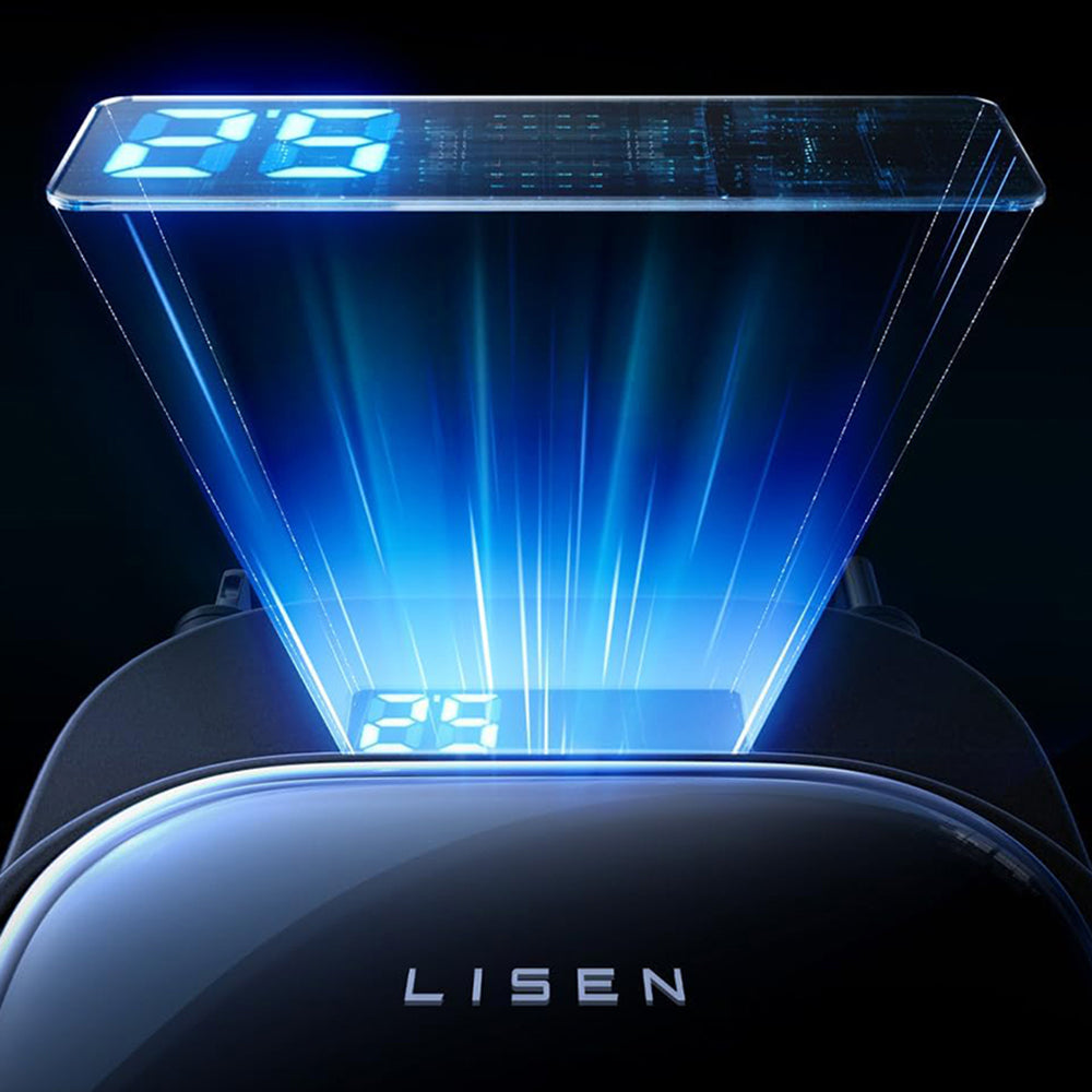 Auto-Ladegerät mit USB-C / Lightning Lisen Display, 96W, 3A, 1 x USB-A - 1 x USB-C, Schwarz YL0224080017