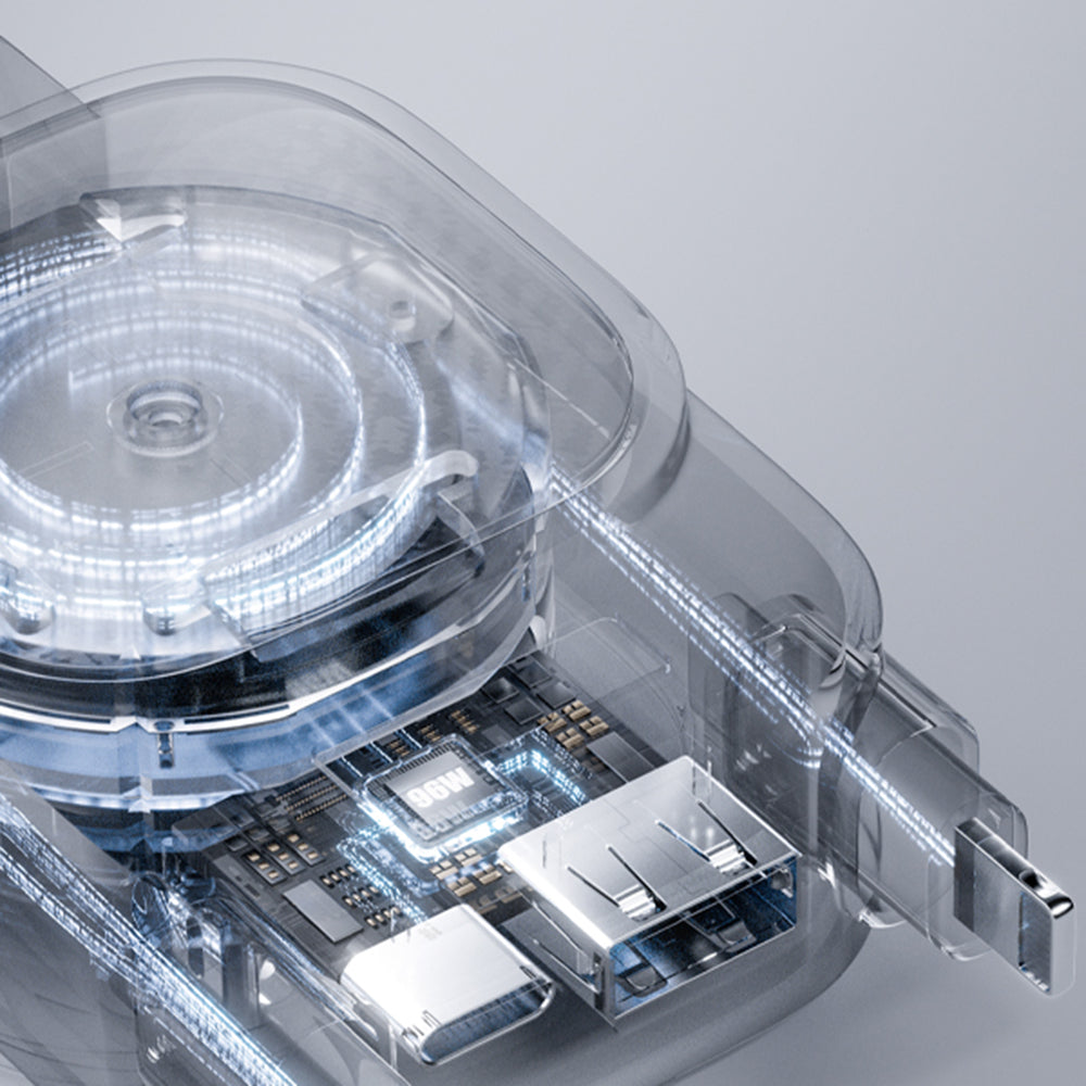 Auto-Ladegerät mit USB-C / Lightning Lisen Display, 96W, 3A, 1 x USB-A - 1 x USB-C, Schwarz YL0224080017