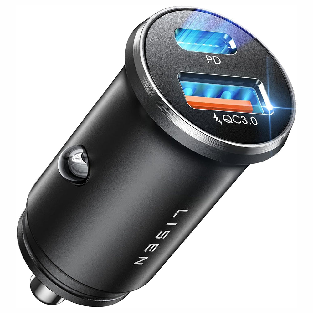 Lisen Auto-Ladegerät, 36W, 3A, 1 x USB-A - 1 x USB-C, Schwarz YL0223090002